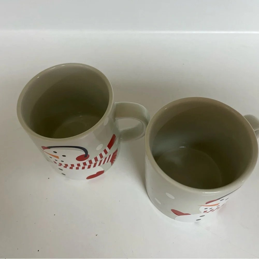 NWT Crate&Barrel Snowman Mugs
